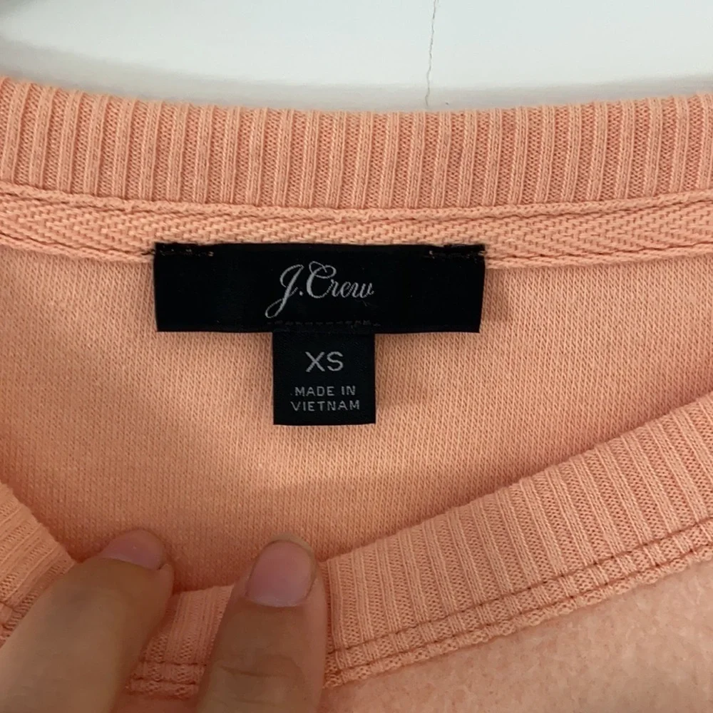 JCrew peach brushed cotton pullover